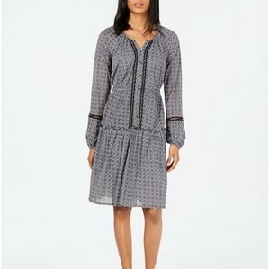 " SALE" Style & Co Petite Printed Split-Neck A-lin